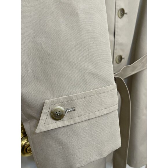 London Fog Men's Trench Coat Pea coat Zip Out Lining Size 42 Reg Tan VTG - Picture 6 of 16